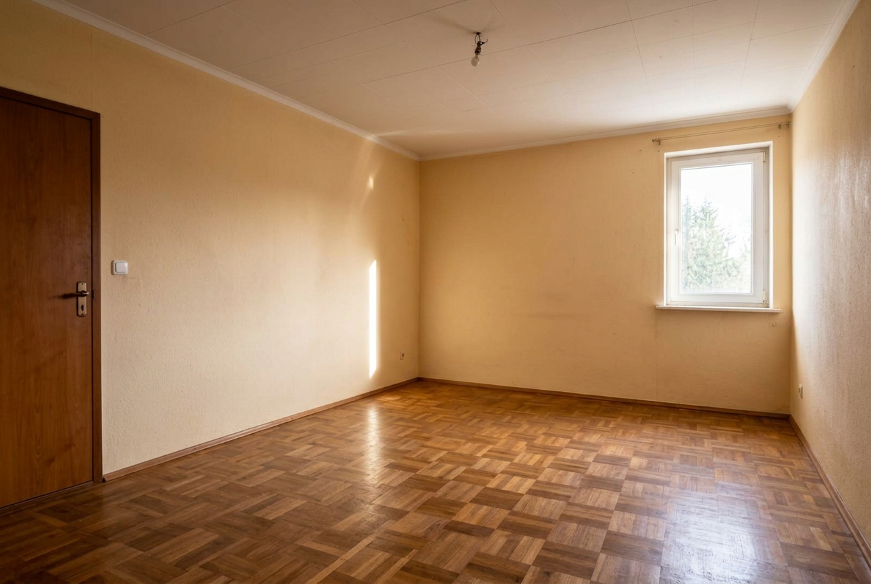 Wohnzimmer nach der besenreinen Übergabe